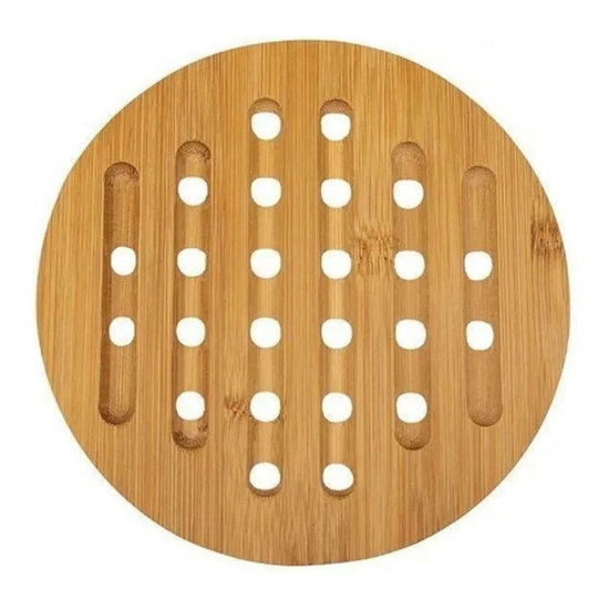 Descanso De Panelas 15cm Redondo Bambu